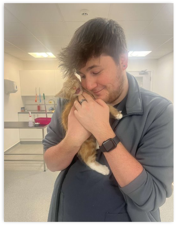 Matthew with cat